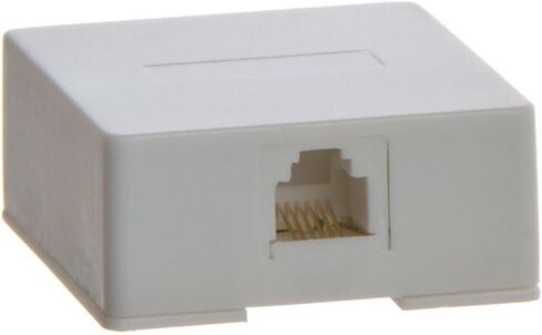 Cmple - 1 Port Phone Jack Wall Plate RJ12 Telephone Cord Surface Mount Box Female Landline Phone Keystone Jack for 3 Line House Phone, Answering Machine, Fax in Kuwait