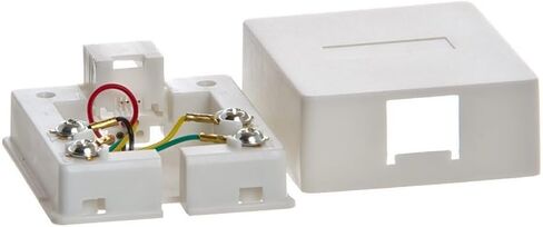 Cmple - 1 Port Phone Jack Wall Plate RJ12 Telephone Cord Surface Mount Box Female Landline Phone Keystone Jack for 3 Line House Phone, Answering Machine, Fax in Kuwait