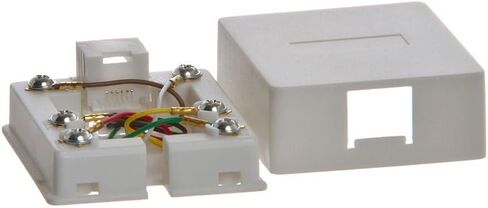 Cmple - 1 Port Phone Jack Wall Plate RJ12 Telephone Cord Surface Mount Box Female Landline Phone Keystone Jack for 3 Line House Phone, Answering Machine, Fax in Kuwait