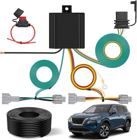 Nilight 4 Pin Trailer Wiring Harness Kit 56459 Vehicle Standard 4 Way Connector Custom for 2021 2022 2023 2024 2025 Nissan Rogue Simple Fit Tow Hitch Harness in Kuwait
