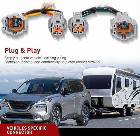 Nilight 4 Pin Trailer Wiring Harness Kit 56459 Vehicle Standard 4 Way Connector Custom for 2021 2022 2023 2024 2025 Nissan Rogue Simple Fit Tow Hitch Harness in Kuwait