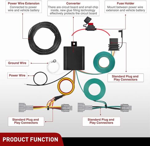 Nilight 4 Pin Trailer Wiring Harness Kit 56459 Vehicle Standard 4 Way Connector Custom for 2021 2022 2023 2024 2025 Nissan Rogue Simple Fit Tow Hitch Harness in Kuwait