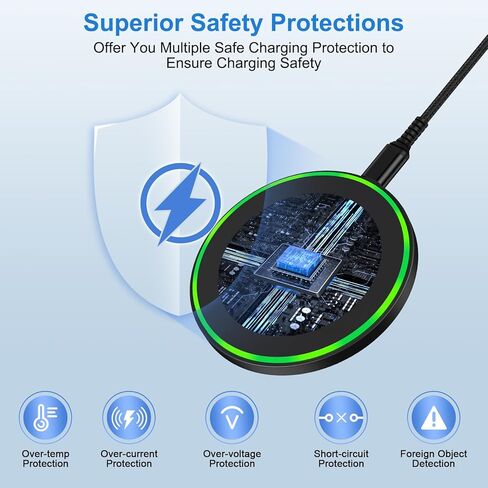 Wireless Charger Fast Charging Pad for Moto G Power (2025)/Edge 60 Stylus/G Stylus 5G 2024/razr+ 2024/Razr 50/Edge+/Edge 50 Ultra/Pro,Pixel 9a 9 Pro Fold/8 Pro/7, 15W Android Wireless Charger Station in Kuwait