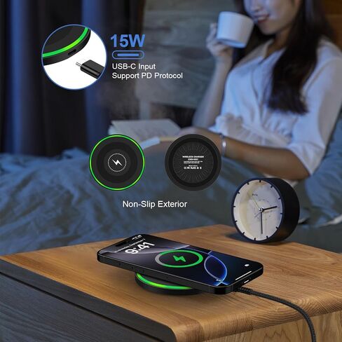 Wireless Charger Fast Charging Pad for Moto G Power (2025)/Edge 60 Stylus/G Stylus 5G 2024/razr+ 2024/Razr 50/Edge+/Edge 50 Ultra/Pro,Pixel 9a 9 Pro Fold/8 Pro/7, 15W Android Wireless Charger Station in Kuwait