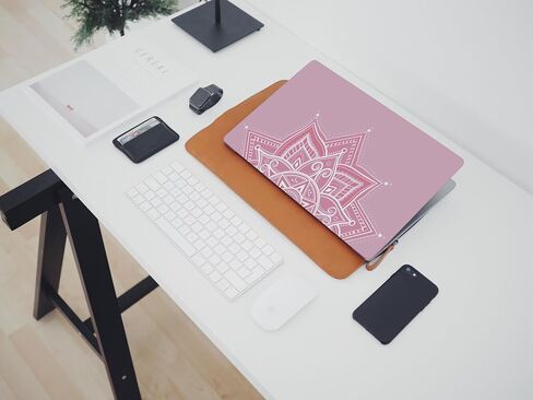 Laptop Skin with Pink Flower Logo Pattern Designs, Fits Most Sticker Decal,13-15.6 inch Universal Vinyl Skin Sticker Cover(Skin 20_9) in Saudi Arabia