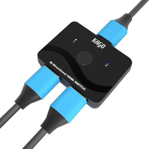 KAGO HDMI Switch 2 in 1 Out,HDMI Splitter 1 in 2 Out,Bi-Directional 4k@60hz HDMI Hub Supports Xbox PS5/4/3 Blu-Ray TV Fire Stick Roku Laptop PC in Kuwait