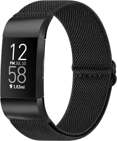Tobfit Stretchy Band Compatible with Fitbit Charge 4 Bands/Fitbit Charge 3 Bands for Women Men, Solo Loop Straps Elastic Braided Wristbands Replacement for Fitbit Charge 4/Charge 3 Bands in Saudi Arabia
