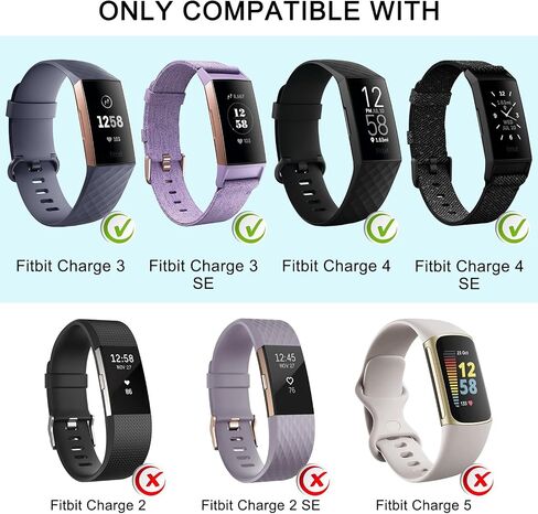 Tobfit Stretchy Band Compatible with Fitbit Charge 4 Bands/Fitbit Charge 3 Bands for Women Men, Solo Loop Straps Elastic Braided Wristbands Replacement for Fitbit Charge 4/Charge 3 Bands in Saudi Arabia