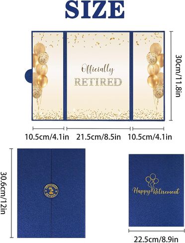 Darunaxy Black Gold Retirement Party Decoritations ، Dressured Signative Signative Signative Book for Men Women Happy Happy Retirement Higding Card Board for Retirement Wavewell Party Supplies in Kuwait