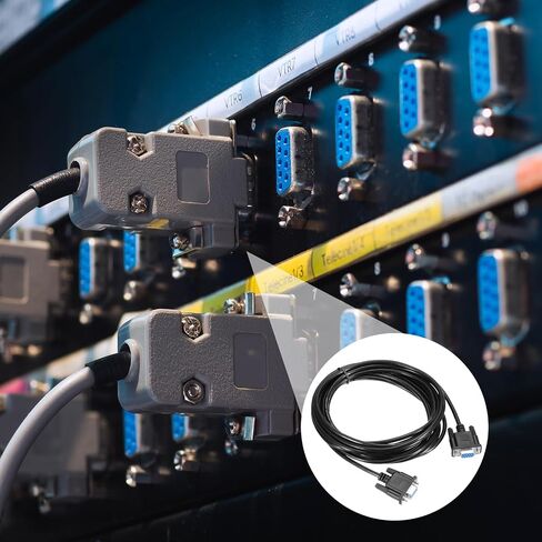 MECCANIXITY 16.4 ft DB9 RS232 Serial Extension Cable Female to Female Null Modem Cord Full Hand Shaking Crossover for Data Communication, Black in Saudi Arabia