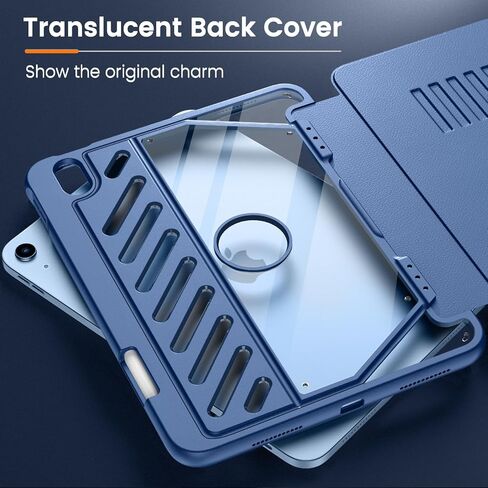 Case Moko for iPad (A16) الجيل الحادي عشر 11 بوصة 2025/iPad 10th Generation 10.9 بوصة 2022 مع حامل القلم الرصاص ، [10 زاوية عرض مغناطيسية قوية] علبة وقائية شديدة التحمل من الخدمة الكاملة ، Navy Blue in Kuwait