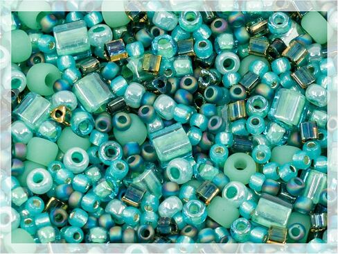 0.35oz (10g) Mix of Small Rocailles, Seed Beads & Bugles 2-10mm TOHO Japanese Glass Beads, Mix TOHO Lavender (Like 3216 - Kimono Lilac) in Saudi Arabia