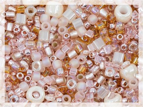 0.35oz (10g) Mix of Small Rocailles, Seed Beads & Bugles 2-10mm TOHO Japanese Glass Beads, Mix TOHO Lavender (Like 3216 - Kimono Lilac) in Saudi Arabia