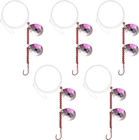 Walleye Spinner Rig,Fishing Lure Rig Crawler Harness Spinner Walleye Rig Kit Live Bait Rig with Colorado Blade Octopus Hooks for Walleye Trout Salmon Saltwater Freshwater in Kuwait