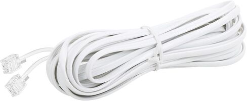 RJ11 6P4C Phone Extension Cord, 1Pack 16 Feet Phone Cable, White Telephone Line Cord, Telephone Wire for Office or Home in Saudi Arabia