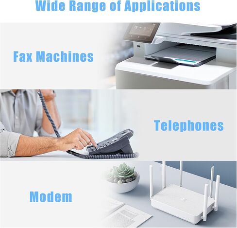 RJ11 6P4C Phone Extension Cord, 1Pack 16 Feet Phone Cable, White Telephone Line Cord, Telephone Wire for Office or Home in Saudi Arabia
