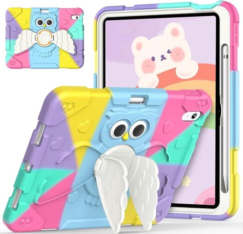 Case for iPad (A16) 11th Generation 11 inch 2025/ iPad 10th Generation 10.9 inch 2022 with Pencil Holder/ 360° Rotating Stand, Shockproof Cover for iPad 11th/10th Gen Kids Girls (Colourful) in Saudi Arabia