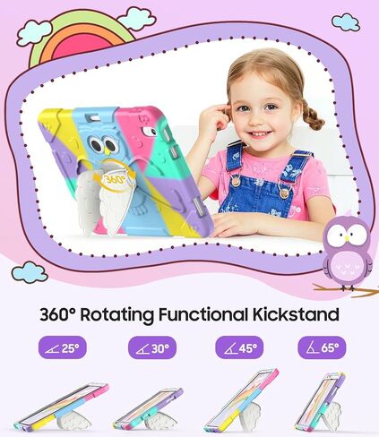 Case for iPad (A16) 11th Generation 11 inch 2025/ iPad 10th Generation 10.9 inch 2022 with Pencil Holder/ 360° Rotating Stand, Shockproof Cover for iPad 11th/10th Gen Kids Girls (Colourful) in Saudi Arabia