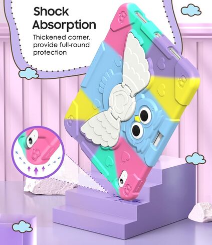 Case for iPad (A16) 11th Generation 11 inch 2025/ iPad 10th Generation 10.9 inch 2022 with Pencil Holder/ 360° Rotating Stand, Shockproof Cover for iPad 11th/10th Gen Kids Girls (Colourful) in Saudi Arabia