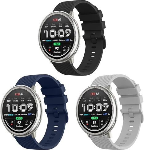 Amzpas Bands for Amazfit Active 2/Active/GTR Mini/GTS 2 2e 3 4/GTS 2 4 Mini/Bip 3/3 Pro/Bip U Pro/Bip S Lite Smartwatch, 20mm Soft Silicone Replacement Straps for Women Men in Saudi Arabia