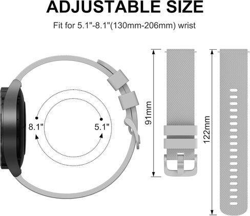 Amzpas Bands for Amazfit Active 2/Active/GTR Mini/GTS 2 2e 3 4/GTS 2 4 Mini/Bip 3/3 Pro/Bip U Pro/Bip S Lite Smartwatch, 20mm Soft Silicone Replacement Straps for Women Men in Saudi Arabia
