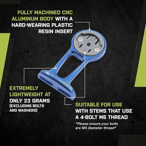 مكونات JRC STET Out Out Front Mount | متوافق مع أجهزة سلسلة Garmin Edge | CNC خفيفة الوزن 6061 جسم الألومنيوم - أسود in Kuwait