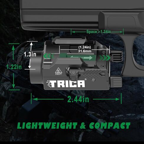 800 Lumens Compact Pistol Light, USB Rechargeable Rail-Mounted Tactical WeaponLight with Adjustable Rail, Quick Release Mini Handgun Flashlight Compatiable for 1913,GL Style Full Size and Compact Rail in Saudi Arabia