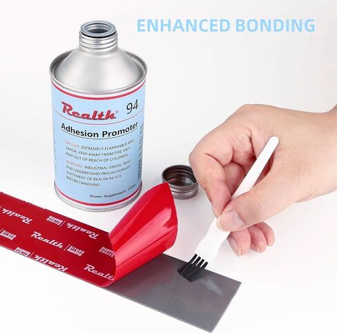 Realth Adhesion Promoter 250ml 1 Pack, Tape Primer Increase Adhesion for Acrylic Metalworking Double Sided Mounting Tape Automotive Molding Tape (AP-94250) in Saudi Arabia