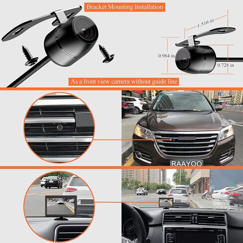 AHD 1080P Backup Camera Flush Mount, Metal Housing 170° Wide View Angle Rear/Side/Front View Camera for Car, HD Clear Night Vision IP69 Waterproof Reverse Camera, 18.5mm, 12V/24V, Black in Saudi Arabia