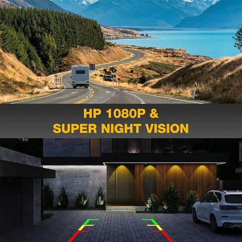 AHD 1080P Backup Camera Flush Mount, Metal Housing 170° Wide View Angle Rear/Side/Front View Camera for Car, HD Clear Night Vision IP69 Waterproof Reverse Camera, 18.5mm, 12V/24V, Black in Kuwait