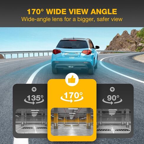 AHD 1080P Backup Camera Flush Mount, Metal Housing 170° Wide View Angle Rear/Side/Front View Camera for Car, HD Clear Night Vision IP69 Waterproof Reverse Camera, 18.5mm, 12V/24V, Black in Kuwait