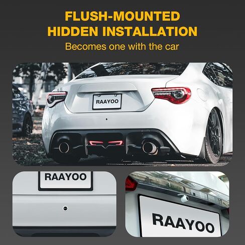 AHD 1080P Backup Camera Flush Mount, Metal Housing 170° Wide View Angle Rear/Side/Front View Camera for Car, HD Clear Night Vision IP69 Waterproof Reverse Camera, 18.5mm, 12V/24V, Black in Kuwait