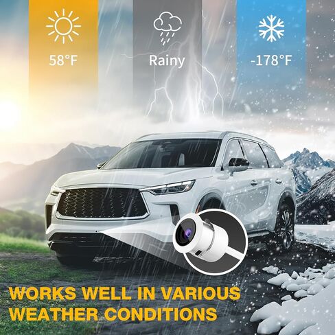 AHD 1080P Backup Camera Flush Mount, Metal Housing 170° Wide View Angle Rear/Side/Front View Camera for Car, HD Clear Night Vision IP69 Waterproof Reverse Camera, 18.5mm, 12V/24V, Black in Kuwait