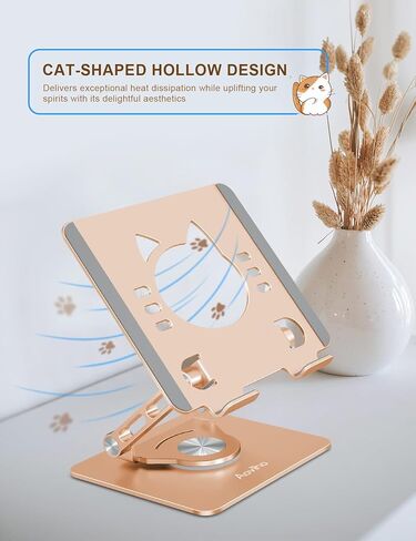 Tablet Stand 360° Rotating Aluminum Holder - Adjustable, Portable & Foldable Monitors Stand for iPads, Compatible with 4-13.3" Tablets, Purple in Kuwait