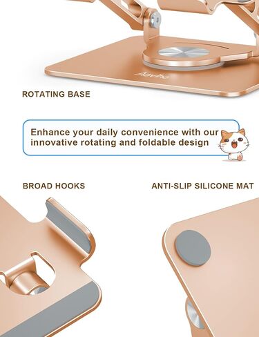 Tablet Stand 360° Rotating Aluminum Holder - Adjustable, Portable & Foldable Monitors Stand for iPads, Compatible with 4-13.3" Tablets, Purple in Kuwait