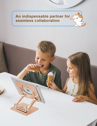 Tablet Stand 360° Rotating Aluminum Holder - Adjustable, Portable & Foldable Monitors Stand for iPads, Compatible with 4-13.3" Tablets, Purple in Kuwait