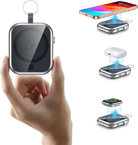Magnetic Power Bank 10000mAh with Detachable Lanyard-3-in-1 Magnetic Wireless Charger,22.5W PD Fast Charging,Compact Portable Battery Pack for iPhone 16/15/14/13/12,Apple Watch & AirPods in Saudi Arabia