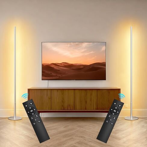 مصباح أرضي LED لغرفة المعيشة ، ضوء الزاوية الحد الأدنى مع التحكم عن بعد ، 2700K-6500K ألوان قابلة للتعديل والسطوع ، ضوء القراءة الحديثة المصباح الدائم لغرفة النوم ، الذهب in Kuwait