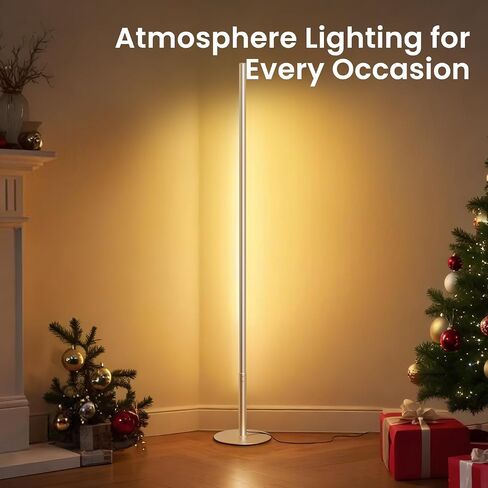 مصباح أرضي LED لغرفة المعيشة ، ضوء الزاوية الحد الأدنى مع التحكم عن بعد ، 2700K-6500K ألوان قابلة للتعديل والسطوع ، ضوء القراءة الحديثة المصباح الدائم لغرفة النوم ، الذهب in Kuwait