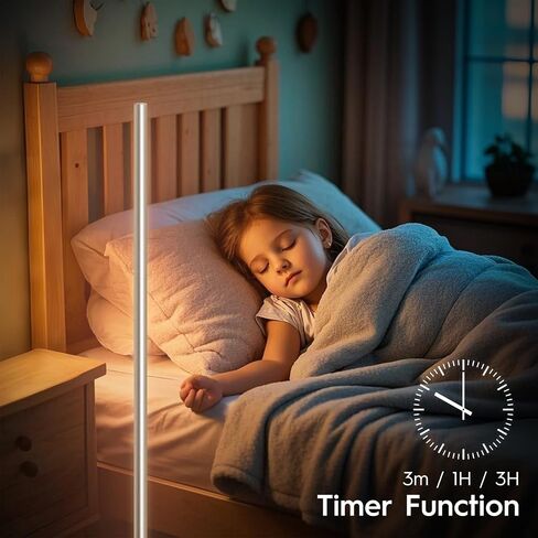 مصباح أرضي LED لغرفة المعيشة ، ضوء الزاوية الحد الأدنى مع التحكم عن بعد ، 2700K-6500K ألوان قابلة للتعديل والسطوع ، ضوء القراءة الحديثة المصباح الدائم لغرفة النوم ، الذهب in Kuwait