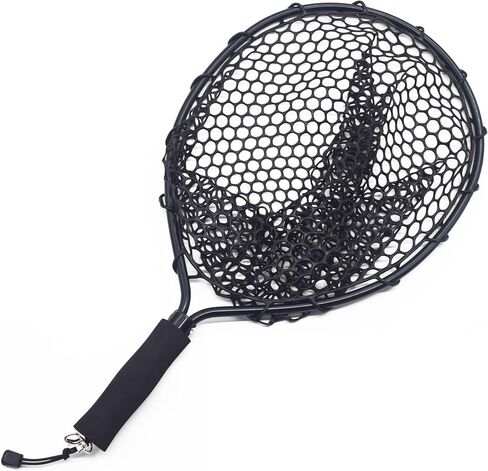 Fly Fishing Landing Net for Trout - Catch and Release, Made of Aluminum Alloy with Soft Rubber Mesh, Suitable for Kayak Fishing in Kuwait