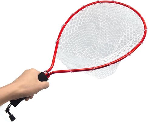 Fly Fishing Landing Net for Trout - Catch and Release, Made of Aluminum Alloy with Soft Rubber Mesh, Suitable for Kayak Fishing in Kuwait