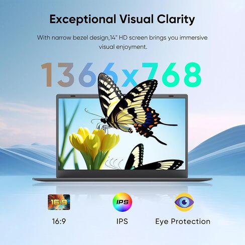 14.1 "Windows 11 Pro Computer 8GB RAM 128GB SSD ، Intel Celeron N5095 (4C4T ، حتى 2.9 جيجا هرتز) عرض IPS ، HDMI ، WIFI Dual Band ، BT5.0 Light و Thin Notebook PC للعمل ، طالب المدرسة in Kuwait