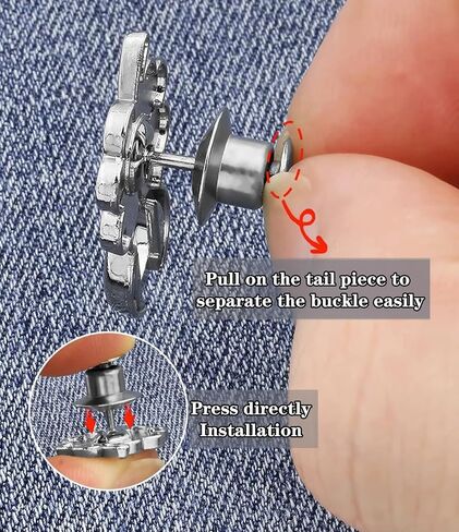 8 Sets Pant Waist Tightener, Detachable Jean Buttons for Loose Jeans, Adjustable Jean Button Waist Buckle Set, No Sewing Required, Perfect Fit Instant Jean Button, Button Adjuster for Pants in Saudi Arabia