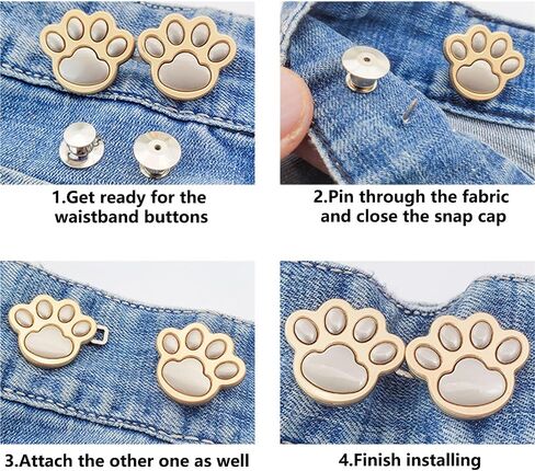 8 Sets Pant Waist Tightener, Detachable Jean Buttons for Loose Jeans, Adjustable Jean Button Waist Buckle Set, No Sewing Required, Perfect Fit Instant Jean Button, Button Adjuster for Pants in Saudi Arabia