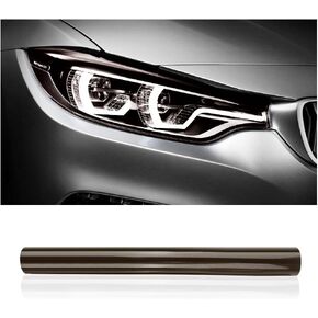 12x48 Inch Car Headlight Tint Film,Multifunctional Fog Light/Taillight Tint Film,Stretchable+Cuttable Vinyl Wrap Protector,Non-Marking Self-Adhesive Car Decals Decor (Black)