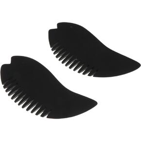 Healifty 2pcs Bian Stone Guasha Combs Scraping Massage Tool Guasha Board Acupuncture Massage Tools (Black)