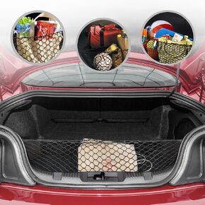 Envelope Style Automotive Elastic Trunk Cargo Net for Ford Mustang 2015-2024 - Premium Trunk Organizer and Storage - Luggage Net for Coupe - Car Organizer for Ford Mustang 2015-2024
