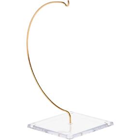 Plymor Wire Ornament Hanger Display with 3.25" Clear Acrylic Thin Square Base, 6" H (2 Pack)