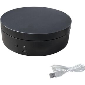 EMVANV Rotating Display Stand, Electric Turntable Rotating Display Stand Platform 360 Degree Automatic Low Noise for Photography Video Performance Display (Black)